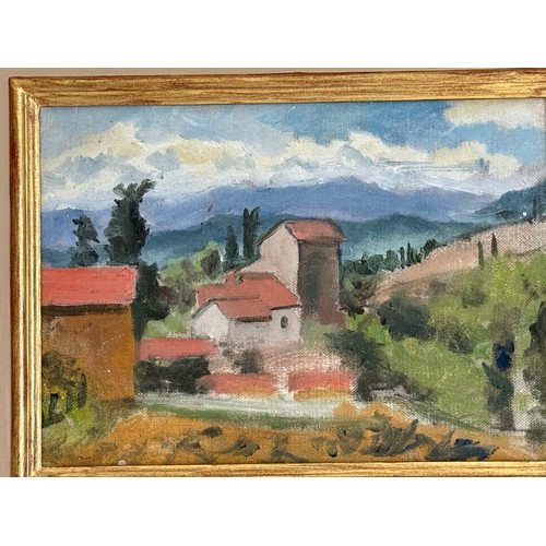 207 - Painting Tscany Italy. From a collection of paintings from the studio of Cambridge artist John Shead... 