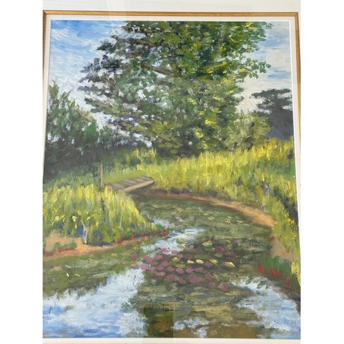 211 - Painting River Stour Cambridgeshire. From a collection of paintings from the studio of Cambridge art... 