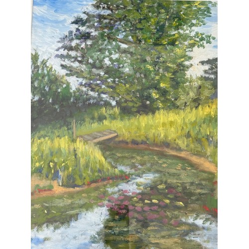 211 - Painting River Stour Cambridgeshire. From a collection of paintings from the studio of Cambridge art... 