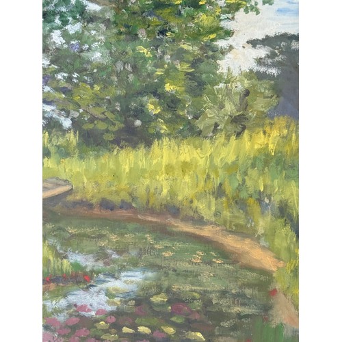 211 - Painting River Stour Cambridgeshire. From a collection of paintings from the studio of Cambridge art... 