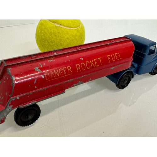 147 - Diecast toy Rocket Fuel Tanker, 1960’s model by Lone Star, 22 cm long

This lot is available for in-... 