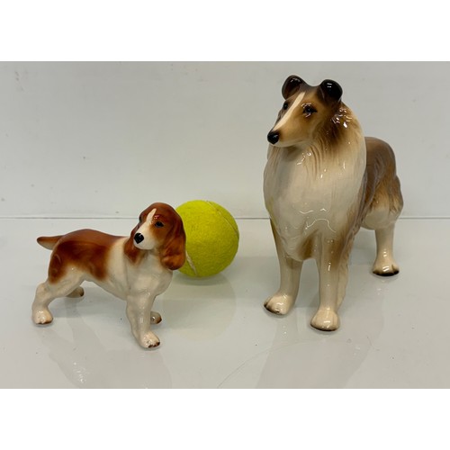 154 - Two ceramic dog figurines, a collie and a spaniel, Beswick?

This lot is available for in-house ship... 