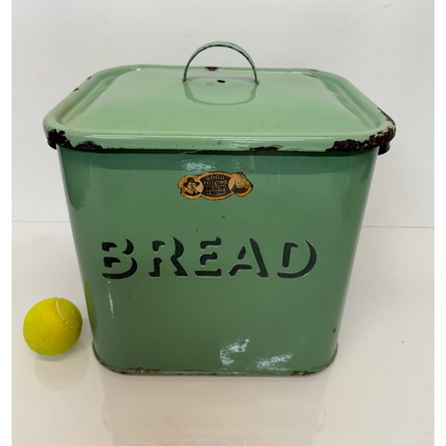 155 - Enamelled mid-century bread storage bin.

This lot is available for in-house shipping