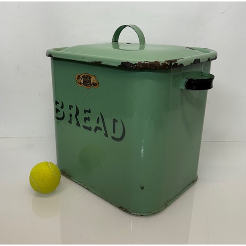 155 - Enamelled mid-century bread storage bin.

This lot is available for in-house shipping