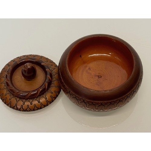 161 - Decorative treen storage pots, 8 in all.

This lot is available for in-house shipping