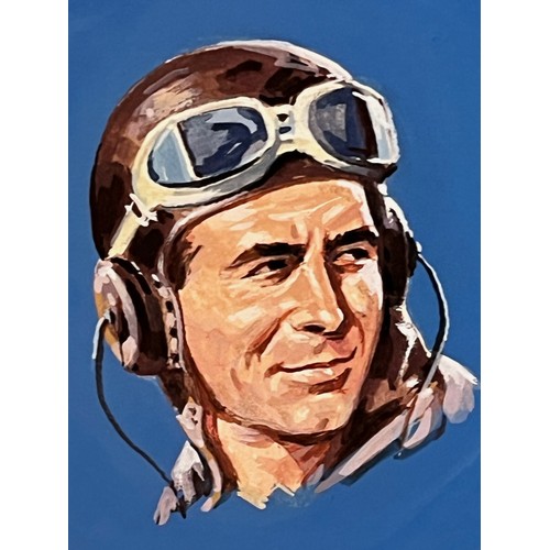 173 - Original Biggles book cover artwork, the title roundel from a series published by Knight Books. 16 c... 