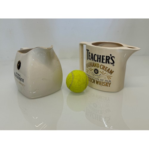 139 - Breweryana, advertising ceramics, two branded water jugs by Wade, Mackenzie Whisky and Teachers Whis... 