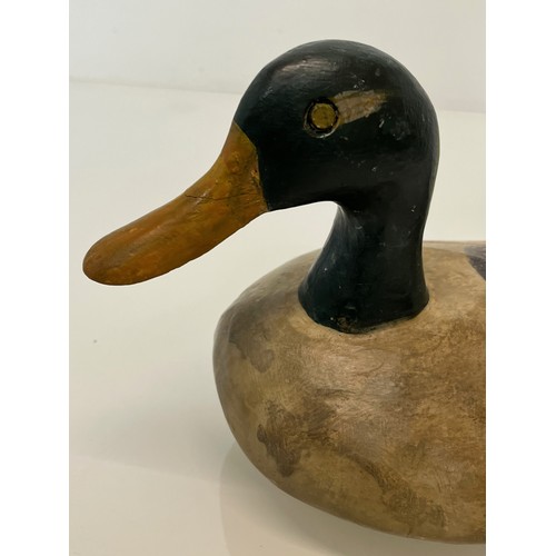 141 - North American carved wood decoy duck, 33 cm long.

This lot is available for in-house shipping