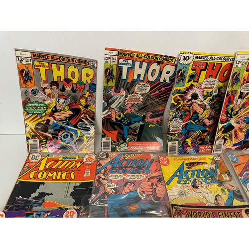 337 - Marvel and DC Action Comics, part of a large collection. 25 Thor, Sgt Rock Superman etc comics.

Thi... 