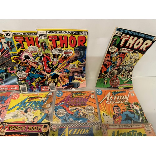 337 - Marvel and DC Action Comics, part of a large collection. 25 Thor, Sgt Rock Superman etc comics.

Thi... 