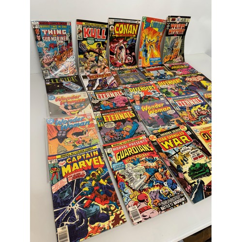 338 - Marvel and DC Action Comics, part of a large collection. 25 Conan, Eternals, Wonder Woman, etc comic... 