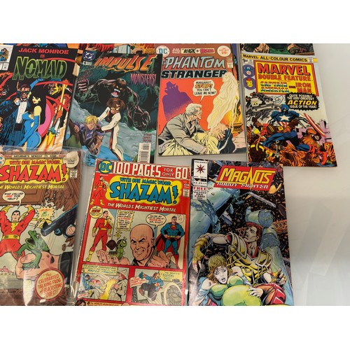 339 - Marvel and DC Action Comics, part of a large collection. 14 Superman, Batman, Werewolf, Shazam, etc ... 