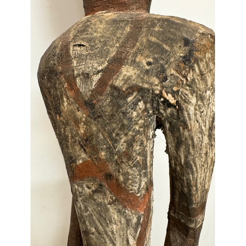 4 - Tribal art, hand carved and painted a large figure from New Guinea, 96 cm tall.

This lot is availab... 