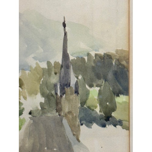 340 - Water colour painting of a church. 38 cm x 32 cm.

This lot is available for in-house shipping