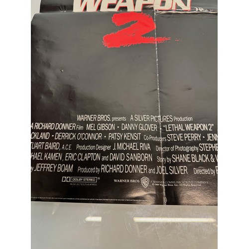 343 - Movie Poster, Lethal Weapon 2. 101 cm x 76 cm.

This lot is available for in-house shipping