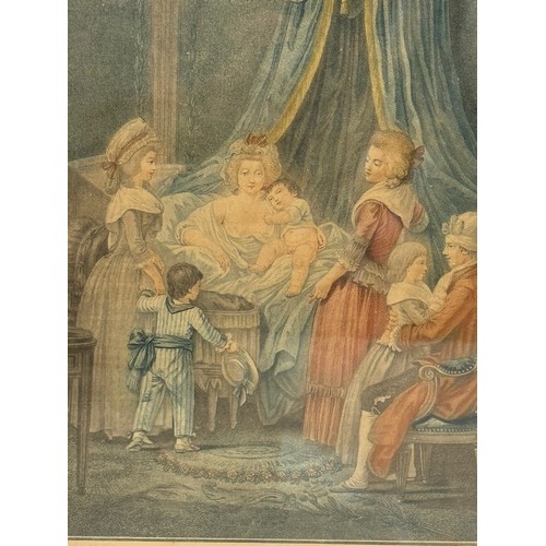 344 - A French C 19th century coloured print, framed, 41 cm x 32 cm.

This lot is available for in-house s... 