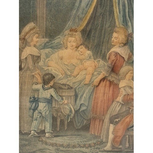 344 - A French C 19th century coloured print, framed, 41 cm x 32 cm.

This lot is available for in-house s... 