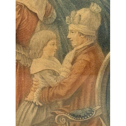 344 - A French C 19th century coloured print, framed, 41 cm x 32 cm.

This lot is available for in-house s... 