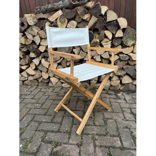 296 - Furniture, wooden framed folding directors style chair. This is one of a group of New Old Stock boxe... 