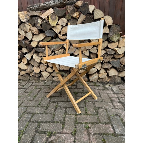 300 - Furniture, wooden framed folding directors style chair. This is one of a group of New Old Stock boxe... 