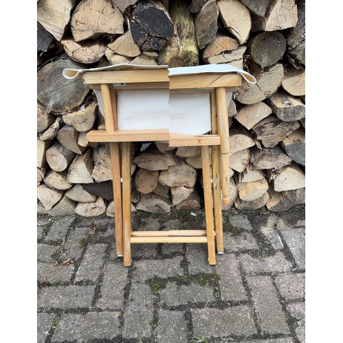 300 - Furniture, wooden framed folding directors style chair. This is one of a group of New Old Stock boxe... 