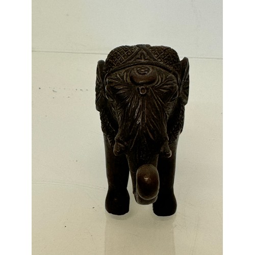 218 - Cast bronze figure of an Indian bull elephant, 13 cm long.

This lot is available for in-house shipp... 