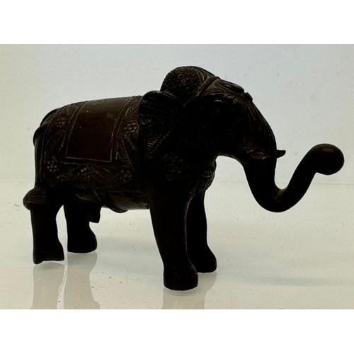 218 - Cast bronze figure of an Indian bull elephant, 13 cm long.

This lot is available for in-house shipp... 