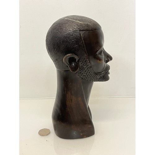 230 - Hand carved hardwood bust of a bearded man, 26 cm high.

This lot is available for in-house shipping