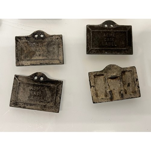 345 - A collection of ten cast metal fruit tree marking plates, American Mother, Victoria, Cox’s orange Pi... 