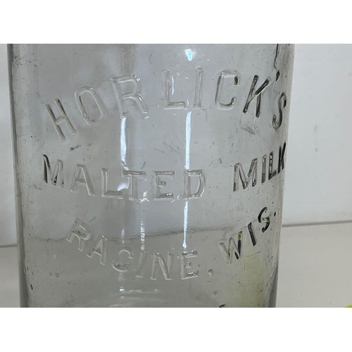 118 - Large glass Horlicks Malted Milk storage jar from USA, 29 cm high.

This lot is available for in-hou... 