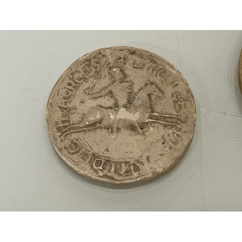 368 - A collection of plaster plaques and medallions, Charles Dickens etc.

This lot is available for in-h... 