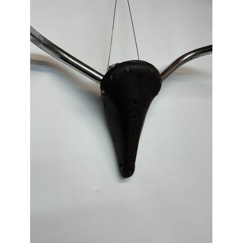 254 - C20th century art, an inspired steers head wall hanging from vintage cycle parts, inspired by Pablo ... 