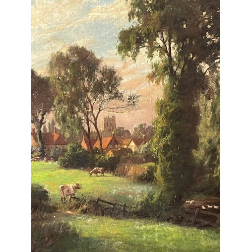 256 - Unframed  C19th oil on canvas of a English rural landscape signed WJR, 16 inches x 12 inches, a/f .
... 