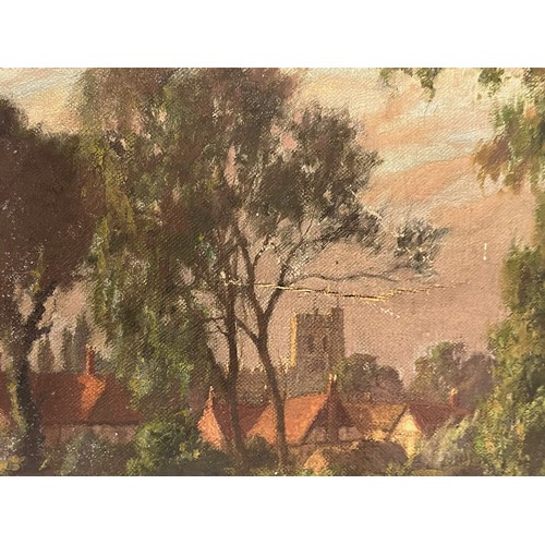 256 - Unframed  C19th oil on canvas of a English rural landscape signed WJR, 16 inches x 12 inches, a/f .
... 