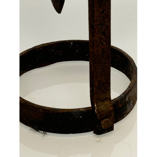 259 - Wrought iron art and crafts blacksmith made candle stand, 37 cm high.

This lot is available for in-... 