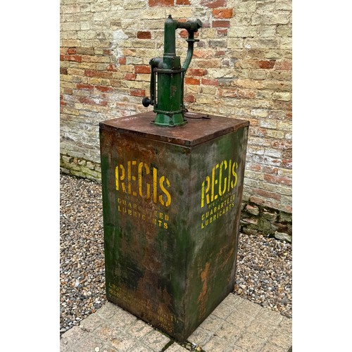 276 - Automobilia, Oil Can Advertising, a pre-war garage forecourt oil dispenser for REGIS lubricants of K... 