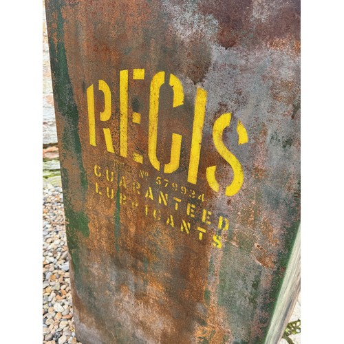 276 - Automobilia, Oil Can Advertising, a pre-war garage forecourt oil dispenser for REGIS lubricants of K... 