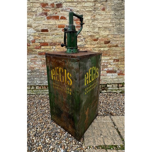 276 - Automobilia, Oil Can Advertising, a pre-war garage forecourt oil dispenser for REGIS lubricants of K... 