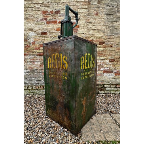 276 - Automobilia, Oil Can Advertising, a pre-war garage forecourt oil dispenser for REGIS lubricants of K... 