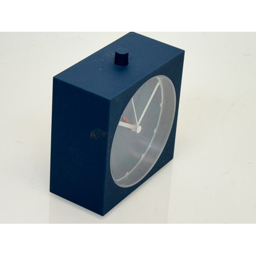 283 - Mid Century designer alarm clock, Ikea Bajk clock in  a strong blue colourway.

This lot is availabl... 