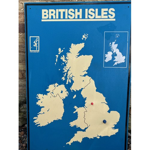 287 - Magnetic signage, a map of the British Isles. 90 cm x 60 cm.

This lot is available for in-house shi... 