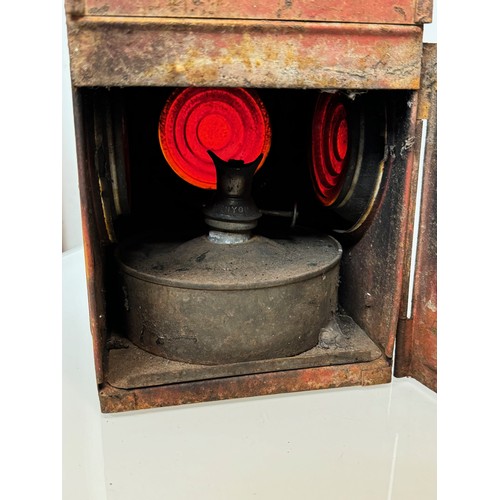 290 - Automobilia, two vintage roadwork lamps complete with burner units.

This lot is available for in-ho... 