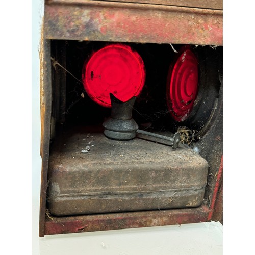 290 - Automobilia, two vintage roadwork lamps complete with burner units.

This lot is available for in-ho... 