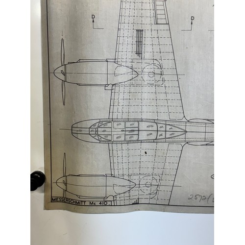 451 - A collection of printed plan drawings of WWII era aircraft on linen from a variety of countries, a M... 