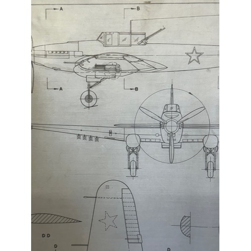 456 - A collection of printed plan drawings of WWII era aircraft on linen from a variety of countries, a I... 