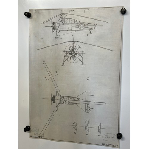 460 - A collection of printed plan drawings of WWII era aircraft on linen from a variety of countries, a K... 