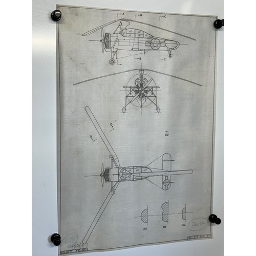 460 - A collection of printed plan drawings of WWII era aircraft on linen from a variety of countries, a K... 