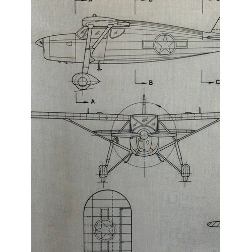 462 - A collection of printed plan drawings of WWII era aircraft on linen from a variety of countries, a F... 