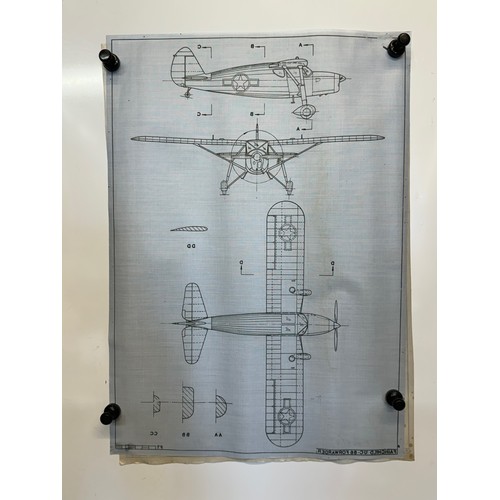 462 - A collection of printed plan drawings of WWII era aircraft on linen from a variety of countries, a F... 