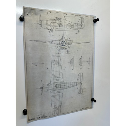 465 - A collection of printed plan drawings of WWII era aircraft on linen from a variety of countries, a G... 